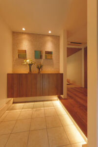 間接照明がある玄関