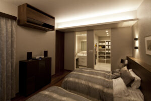 寝室内に洗面台設置