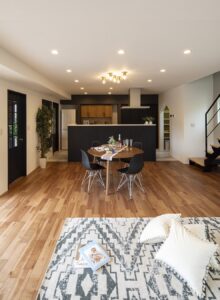 黒と白でまとめたキッチン