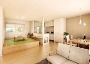 家族とつながる、小上がり畳のくつろぎ空間